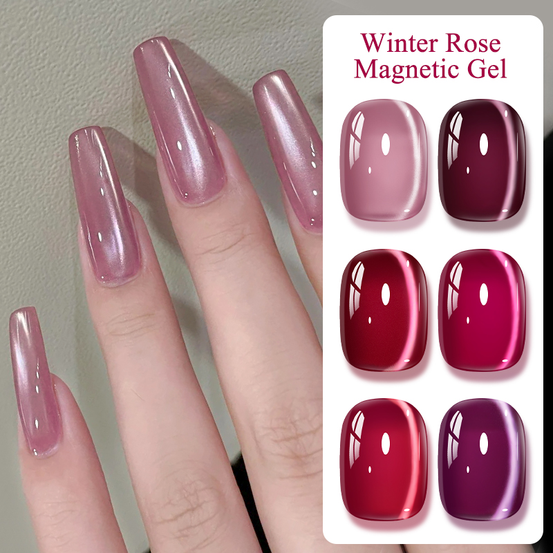 Pink Winter Rose Cat Magnetic  - огляд і ціна Nail Art Valentines Day