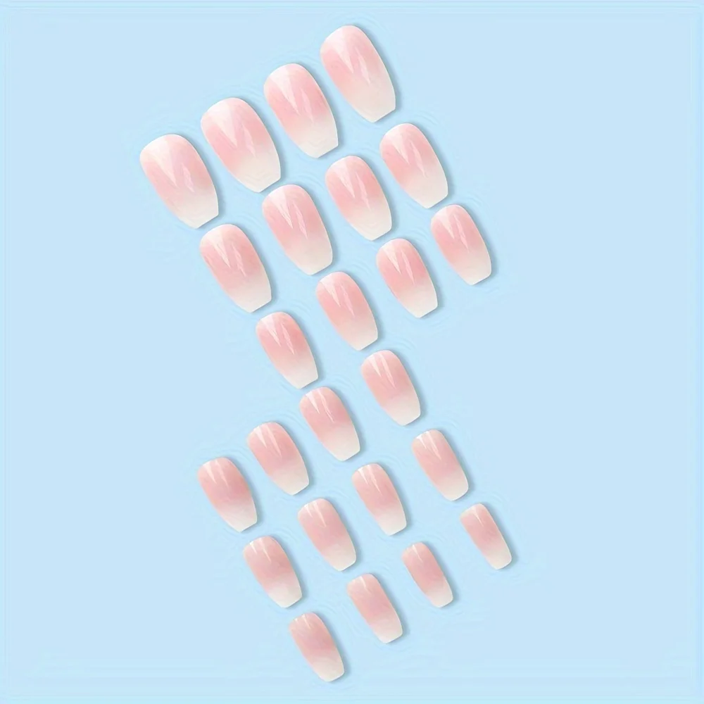 A Set Of 24 Glossy Short Coffi - огляд і ціна Nail Art Pink