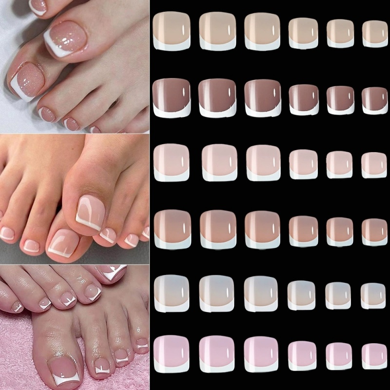 120pcs Square French Tips Toe  - огляд і ціна Nail Art Pink