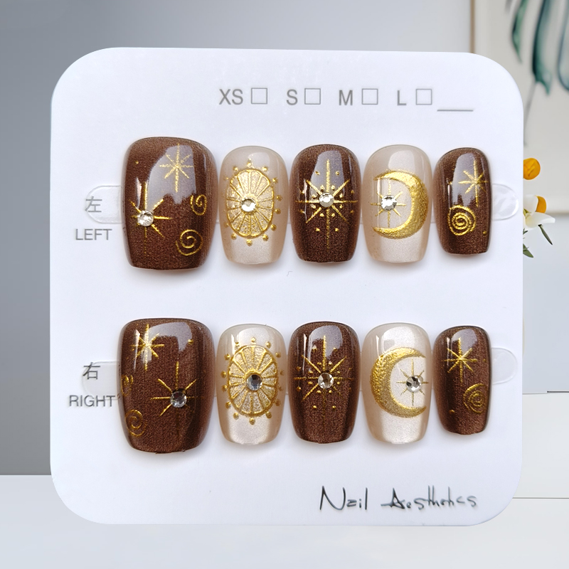 10Pcs Autumn and Winter Brown  - огляд і ціна Nail Art Press On