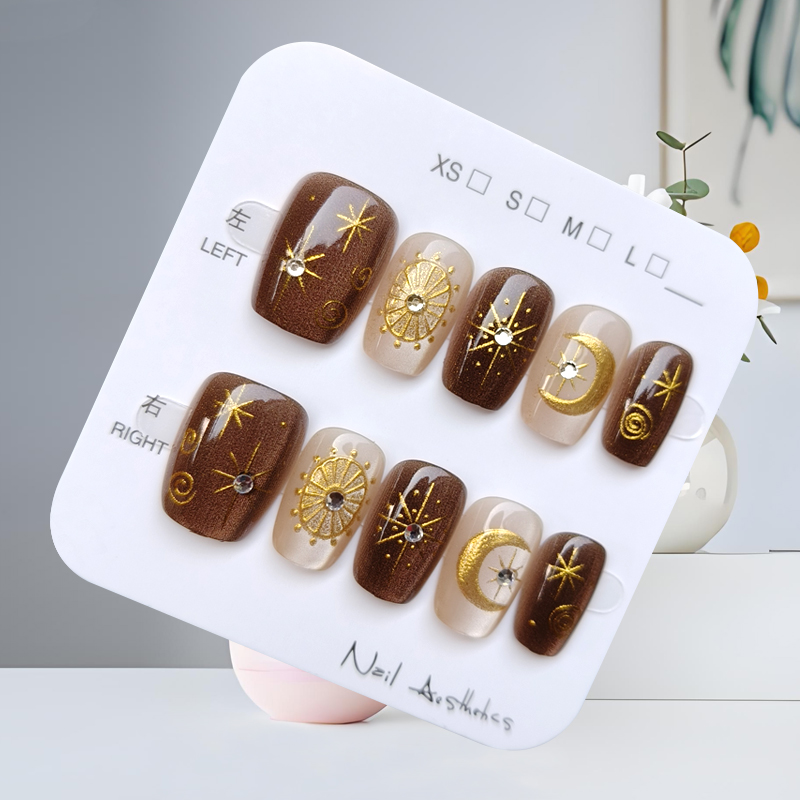 10Pcs Autumn and Winter Brown  - огляд і ціна Nail Art Press On