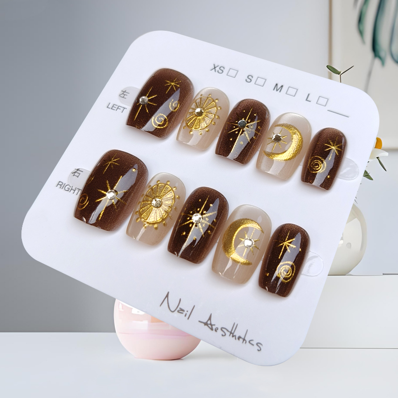 10Pcs Autumn and Winter Brown  - огляд і ціна Nail Art Press On