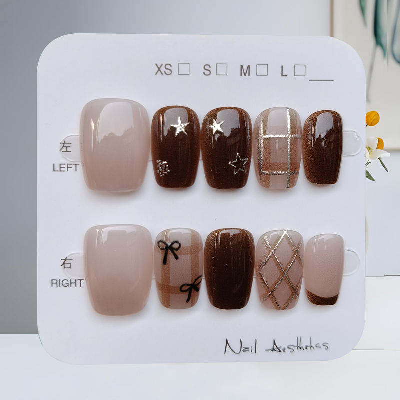 10Pcs Autumn and Winter Brown  - огляд і ціна Nail Art Press On