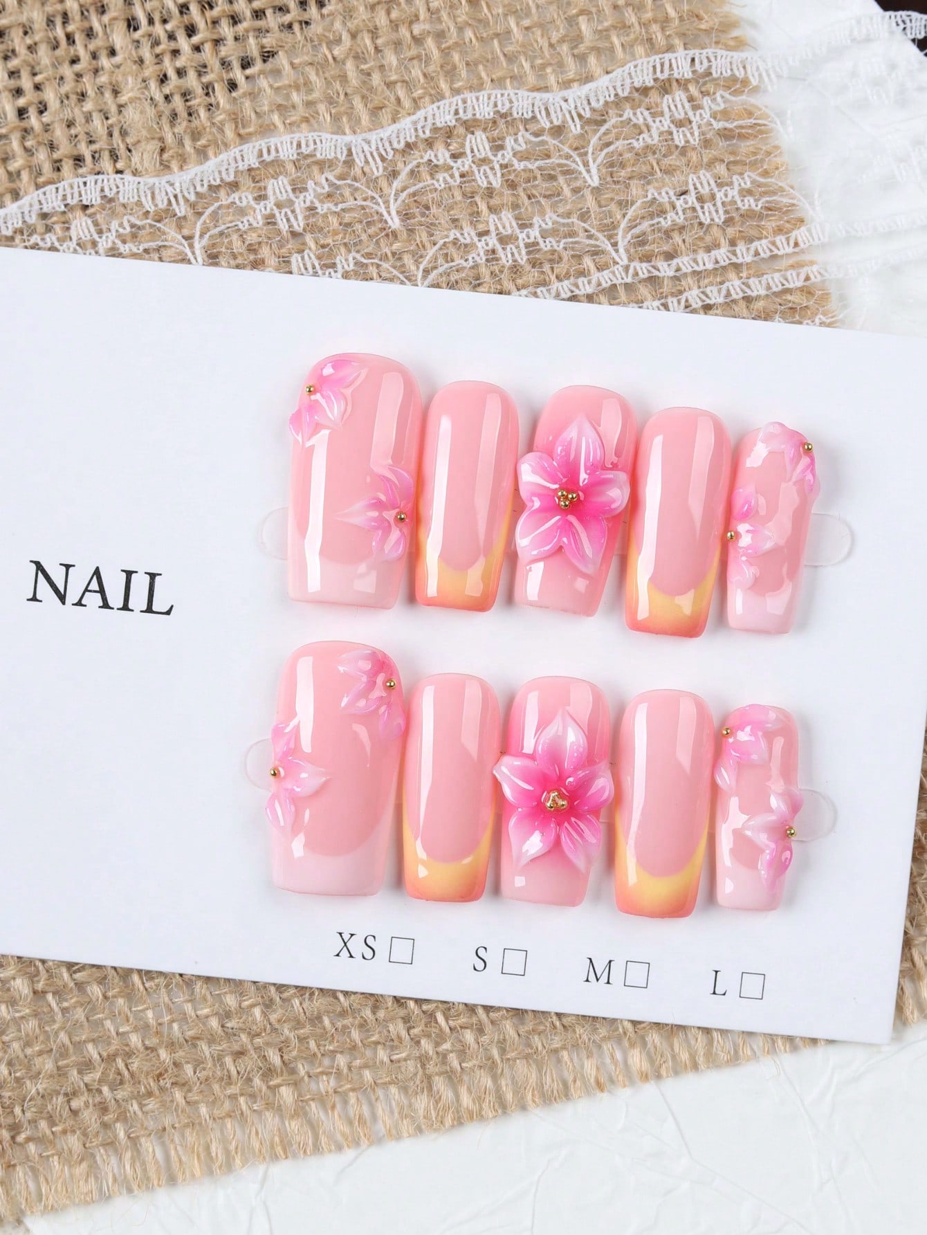 10 Pieces of Medium-Length Rec - огляд і ціна Nail Art Orange