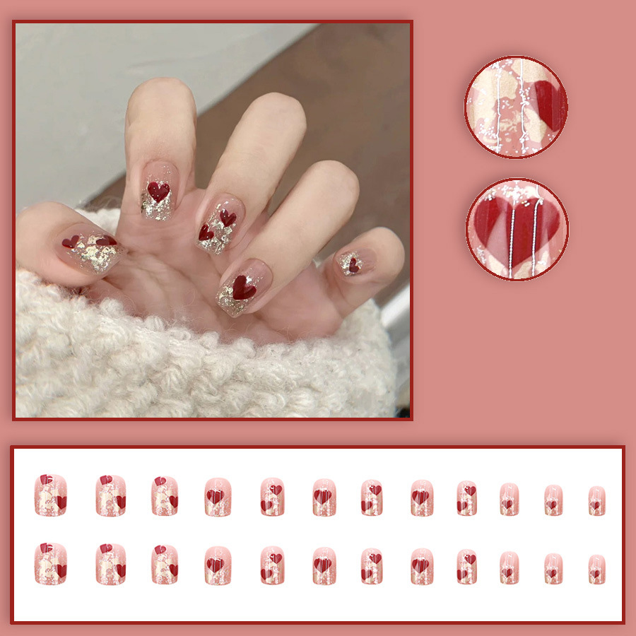 24pcs/set Short Square fake na - огляд і ціна Nail Art Press On