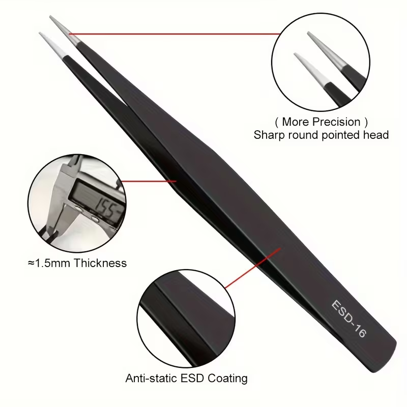 10Pcs Precision ESD Tweezers,  - огляд і ціна Nail Art Ombre