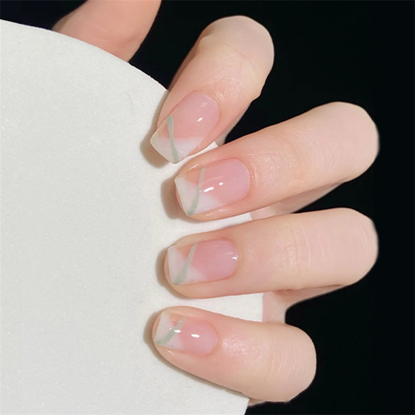 24Ps/Set Green Lattice Acrylic - огляд і ціна Nail Art Pink