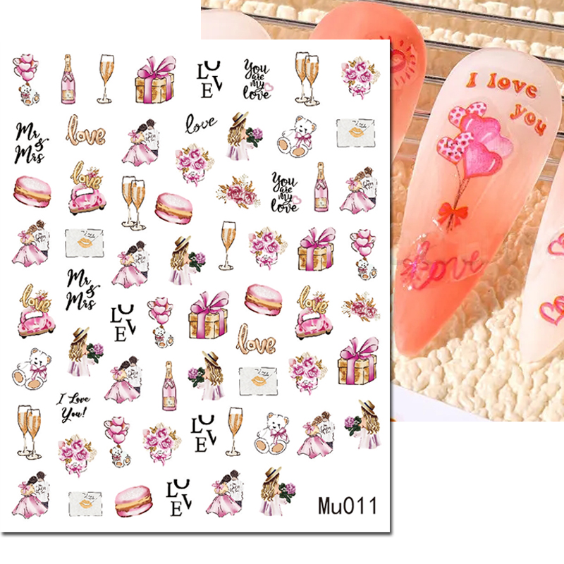 3d Nail Art Sliders Stickers V - огляд і ціна Nail Art Valentines Day
