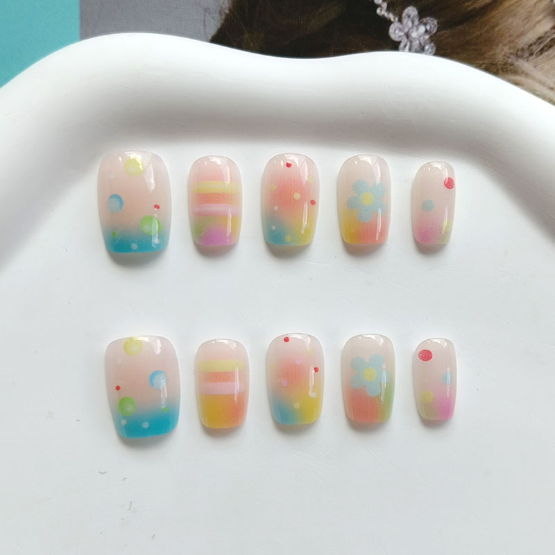 10Pcs Rainbow Bubble Gum Sweet - огляд і ціна Nail Art Ombre