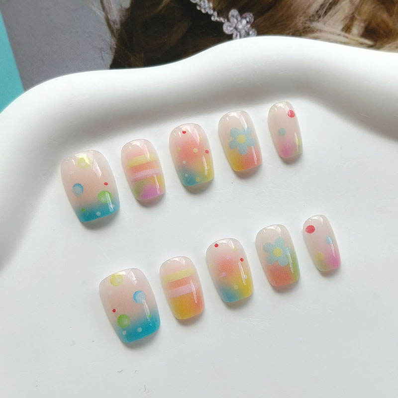 10Pcs Rainbow Bubble Gum Sweet - огляд і ціна Nail Art Ombre