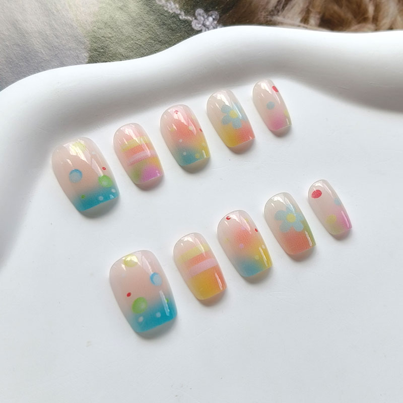 10Pcs Rainbow Bubble Gum Sweet - огляд і ціна Nail Art Ombre